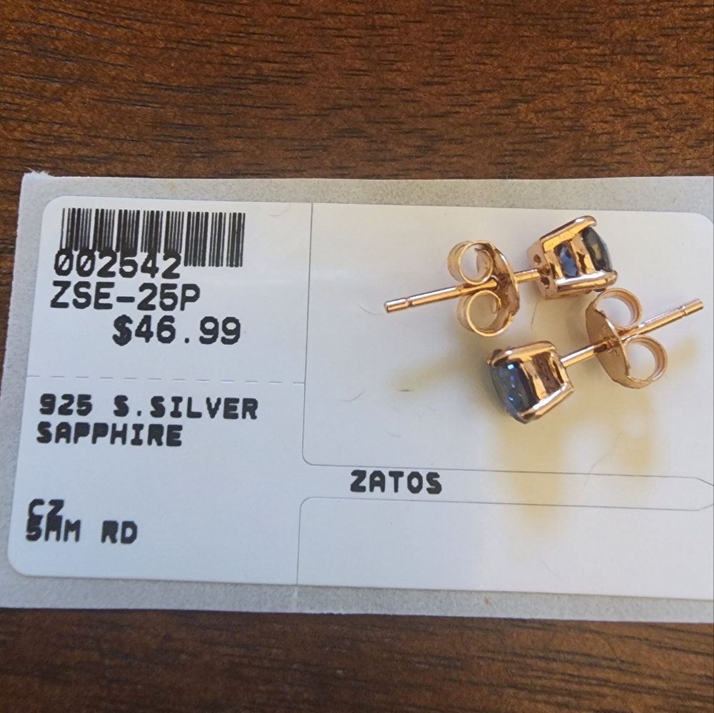 Sapphire Silver Earrings - Picture 7 of 7